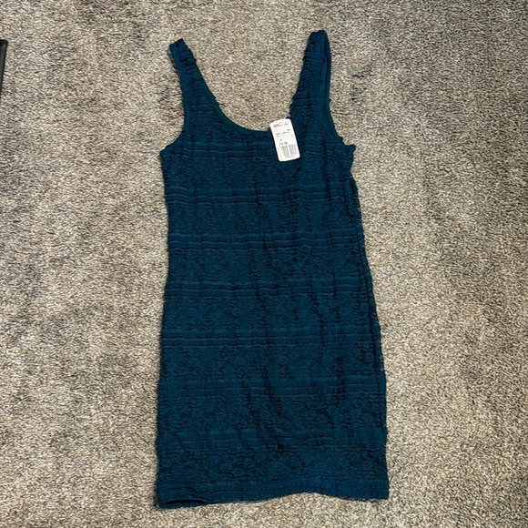 ✨BRAND NEW NEVER WORN✨ Forever 21 Teal Bodycon Dress Size Small - Picture 1 of 4